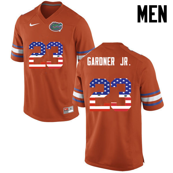 Men Florida Gators #23 Chauncey Gardner Jr. College Football USA Flag Fashion Jerseys-Orange